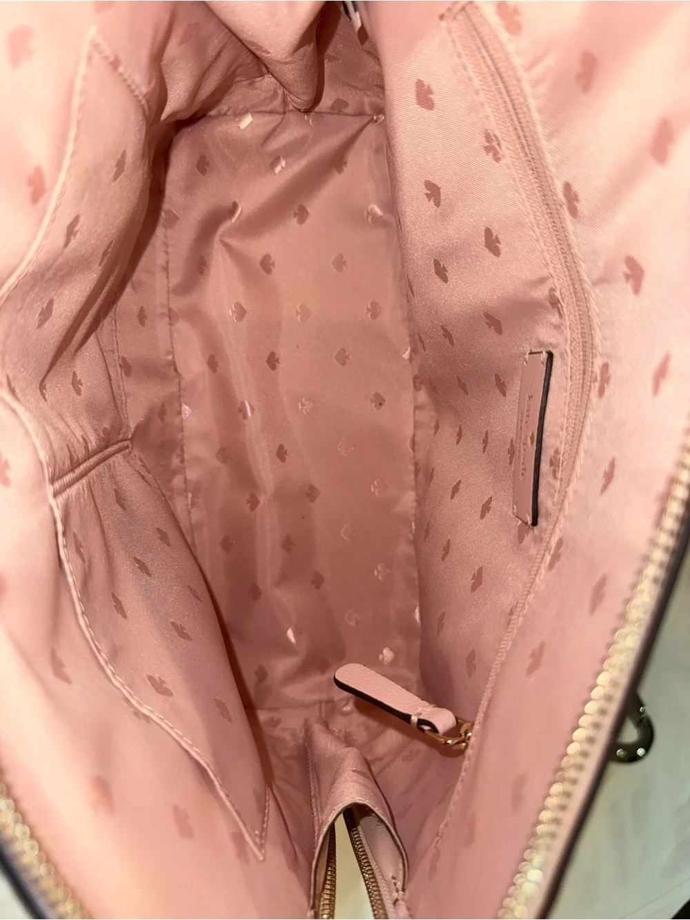 kate spade Blush Pink Pebbled Leather Satchel with Crossbody Strap